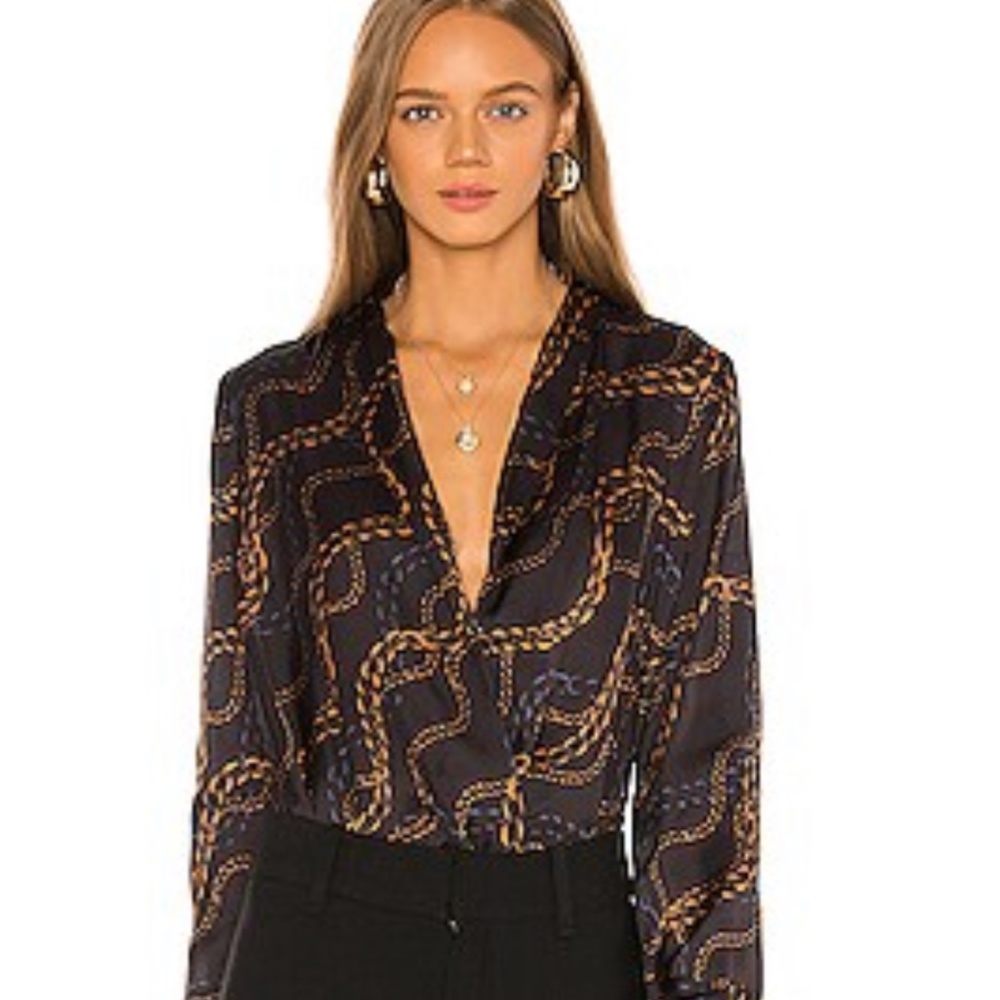 Slightly worn Satin L'Academie The Long Sleeve Bodysuit Size S